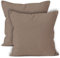 Encasa XO Baumwoll-Kissenbezüge, 2er-Set I 16x16 in (40x40 cm) - Beige I kein Einsatz I einfach Kissenbezüge I Maschinenwaschbar | Nur Innen benutzen