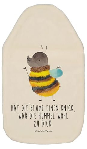 Mr. & Mrs. Panda Wärmflasche Hummel flauschig - Geschenk, Tiermotive, Wärmekissen, lustige Sprüche, Körnerkissen, Gute Laune, Wärmflaschenbezug,
