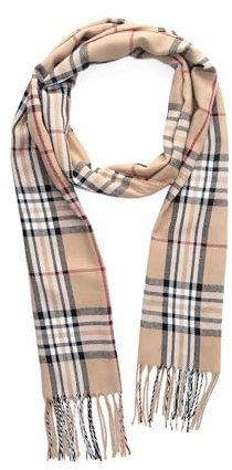 mh michael heinen Damen Schal, kartiert, Winterschal, Karoschal, kuschelig, weich, Modeschal weich, mehrere Farben braun OS