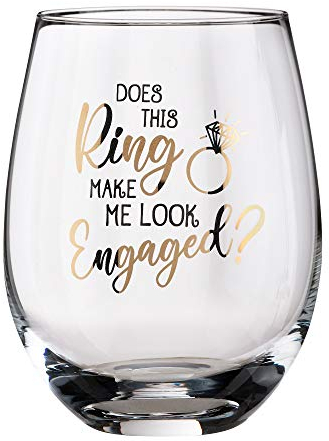 Lillian Rose Verre à vin transparent G117 DR Ring Make Me Look Engaged