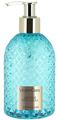 VIVIAN GRAY 3510 Seifenspender mit Creme-Seife Gemstone, Jasmin & Patchouli, türkis/gold (300 ml)