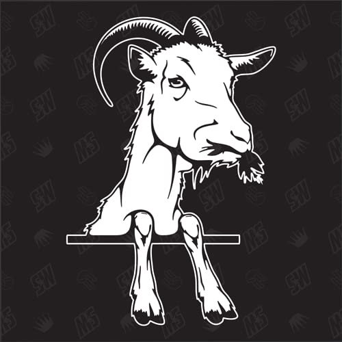 speedwerk-motorwear Ziege Version 1 - Aufkleber, Autoaufkleber, Sticker, Geiß, Zicklein, Kitz, Bauernhof, Bock, Tiere, Farmanimals, Farmtiere, Ziegenhirte, Heidi (AUCH MIT Wunschname MÖGLICH)