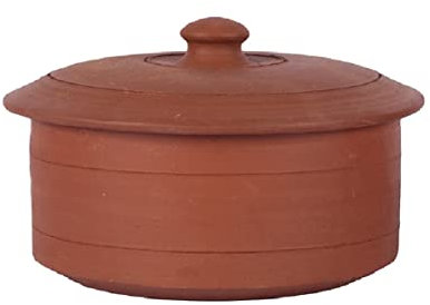 Village Decor Pot à lait fait main en terre cuite / yaourt naturel / pot à lait avec couvercle 1000 ml