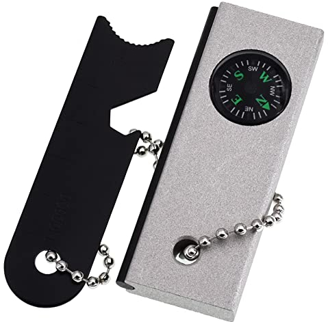 Tifler Magnesium Feuerstein mit Kompass, Outdoor Feuer Machen, Feuerstarter Survival Set, Zündstein