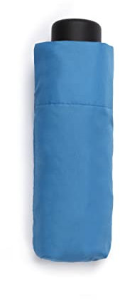 VOGUE Paraguas mini plegable exclusivo fino y ultra ligero. Apertura manual. Hecho con Tejido 100% Eco-Rpet. Sistema Anti-viento (Wind Proof). (Azul)