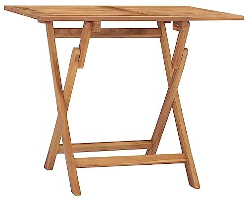 vidaXL Teak Massiv Garten Esstisch Klappbar Gartentisch Holztisch Klapptisch Gartenmöbel Tisch Terrassentisch Massivholztisch Outdoor 90x60x75cm