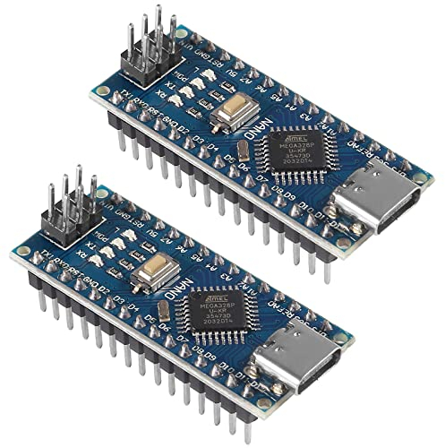 2 Stück Nano ATmega Modell 328P Karte Modul Controller Typ C kompatibel mit Arduino IDE Projekten