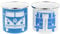 BRISA VW Collection - Volkswagen 2-Piece Enamel Coffee-Tea Mug Cup Set for Camping & Outdoor T1 Bus (White/Blue)