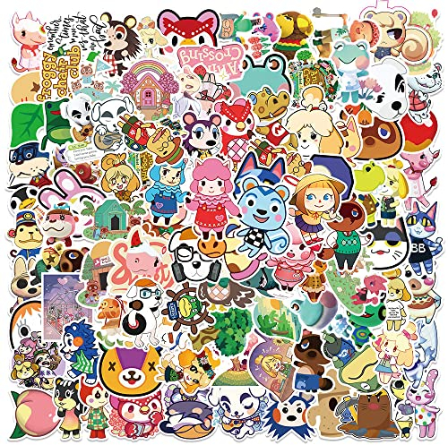 Sanmatic Animal Crossing Stickers 100 Pcs for Laptop, Bumper, Water Bottles, Computer, Phone, Hard hat, Perfect for Teens Girl Boy Adult