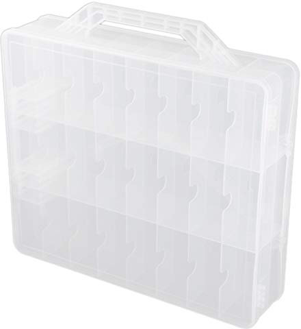 Spactz Nagellack-Organizer, 48 Zellen, 2 Schichten, tragbar, transparent, Nagelzubehör, Handarbeit, Aufbewahrungsbox, verstellbare Aufbewahrungsbox