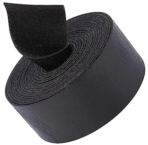 GORGECRAFT 79 x 1 Matte Black Faux Grain Buffalo Leather Strips 1.2mm Thick Flat Leather Strap Single Sided Leather Roll Synthetic Leather Cord for Jewelry Bracelets Necklace Hatbands Pet Collars