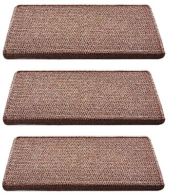 Treppenstufen Matten Eckig Einzeln, Stufenteppich Selbstklebend Sisal Erscheinungsbild Anti Rutsch, Carpet Stair Treads Mats für Hartholzböden, Stufenmatten Innen für Kinder äLtere und Hunde ( Color :