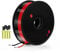 Cable de Silicona Calibre 5,26 mm², THUN-CT 6 metros de Alambre Eléctrico 10 AWG (3 metros en negro y 3 metros en rojo), 1050 Hilos Flexibles de Alambre de Cobre Estañado de Alta Temperatura