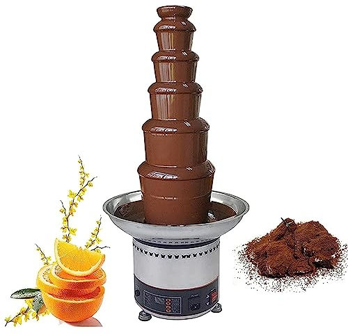 Macchina per Fontana di Cioccolato di Grande Capacità, Waterfal per Fonduta di Cioccolato a 5 Livelli, con Controllo della Temperatura 30℃~150℃, Riscaldatore di Salsa per Attrezzatura per Buffet di No