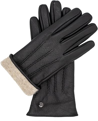 Hand Gewand by Weikert JESS- Markante Ziegennappa Lederhandschuhe mit warmer Kaschmir-Wolle Fütterung; Eleganter und warmer Damen-Handschuhe aus weichem Leder Gr. 8,5