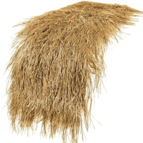 XLX TURF Kunstrasen Tischläufer Stroh-Optik 33x183 cm, Realistisches Kunstheu Heu Gras Deko Grasmatte für Western Cowboy Party, Karneval, Ostern, Tiki Hawaii, Bauernhof, Rustikale Tischdeko