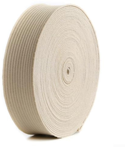 Bandas elásticas de 2 cm de ancho y 5 m de largo, accesorios de costura esenciales fuertes y elásticos (beige)