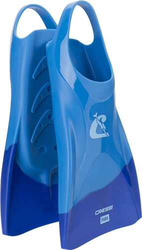 CRESSI Unisex-Adult Pura Fins Silikonflossen zum Schwimmen und Schnorcheln, Blau/Azurblau, 43/45