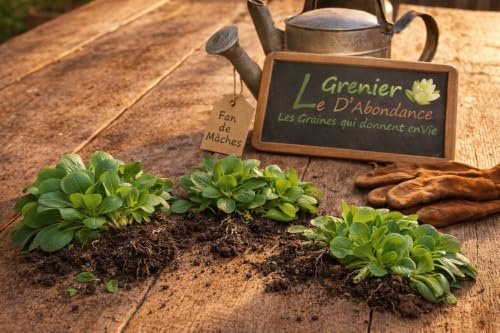 Lot de 750 graines à semer - Le Grenier d'Abondance - Fan de Mâches - 3 sachets individuels