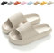 Calish Ciabatte Uomo Donna Casa Aperte Pantofole Comode Slide Ciabatte Nuvole Ultra Morbide Pantofola Sandalo Estive Ciabatte da Mare Spiaggia Piscina Unisex, Beige, 46-47 EU