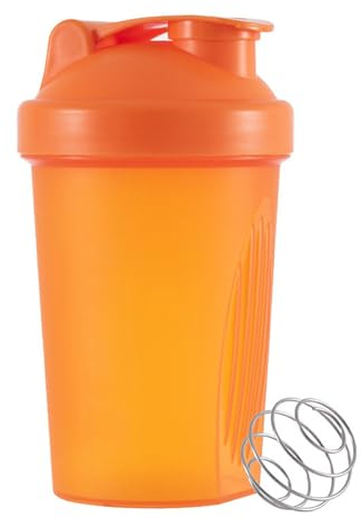 QOKLIYUI Portable Orange Shaker Bottle, 672ml, PP Material, Leak-proof Lid, Shaker Balls, For Protein Shakes, Hydration, Outdoor Activities, Sports, Workouts