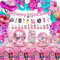 Spa Birthday Party Decoration - Makeup Party Favors, Plates Cups Napkins Tablecloth Happy Birthday Banner Balloons Arch Cake Toppers for Girls Women Slumber Pamper Spa Birthday Party Supplies (banner)