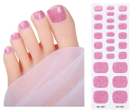 Strisce di Smalto per Unghie dei Piedi in Gel Semi Indurito - Adesivi per Pedicure per le Donne