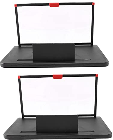 Janasiba 2 x Vergrößerungsglas für Handy-Bildschirm 3D-Video-Verstärker 3D 12 HD Halterung