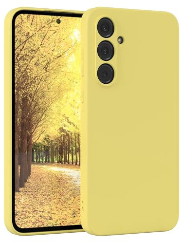 EAZY CASE - Silikonhülle für Samsung Galaxy A55 Hülle Silikon Case Gelb weich stoßfeste Handyhülle Galaxy A55 Schutzhülle mit Kameraschutz Dünn Premium Schutz Cover TPU Phone Bumper in Pastellgelb