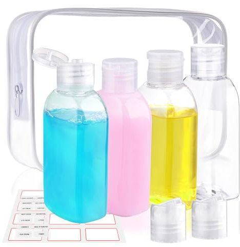 Decorniqu 4 Pack Travel Bottles for Toiletries 100ml TSA Approved Travel Size Containers Leak Proof Shampoo and Conditioner Bottles Travel Essentials Plastic Squeeze Bottles with Flip Cap