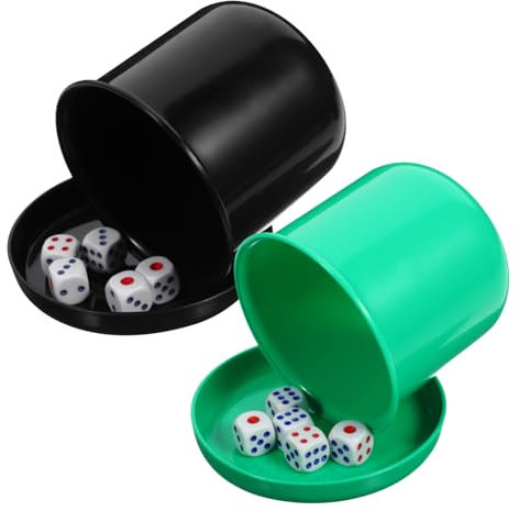 Vaguelly 5stücke Teiliges Würfelbecher-Set Mit Verdicktem Boden Und Farbigen Würfeln Langlebiger Abs-Material Würfel-Shaker Für Bar Party Und Familiäre Würfelspiele