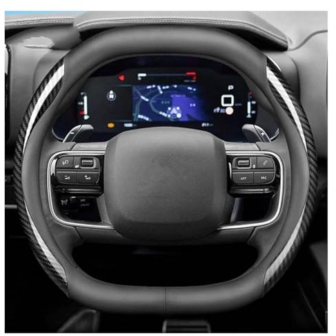 Punxdda Funda Volante Coche Dacia Duster 2024 2025, Cuero, Transpirable, Antideslizante, Accesorios Estilo Coche, Cubierta Volante (K)