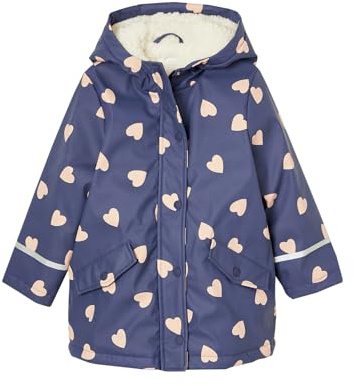 Vertbaudet Warme Regenjacke mit Kapuze & Teddyfleece-Futter Mädchen