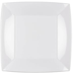 VARZI Set 15 Piatti Fondi Di Plastica Quadrati 8cm 1956 (Bianco)