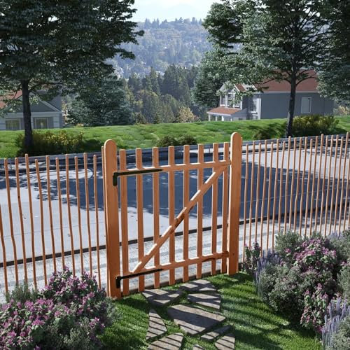 Xichuzi Puerta para Valla 100x120cm Madera de avellano impregnada, Vallas para Jardin, Puerta Entrada Exterior, Puerta De Jardin, Verja Jardin Exterior - 142597