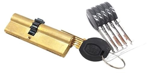 Zylinderschloss, Zylinder 11 Zähne Zahnrad Türzylinder Schlosskern Messing Doppelfeder Super mit AB Schlüssel Zylinderschloss)(80mm)