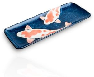 Koi-Bowls-ASIATICA Ramen Bowl Porzellan-Schalen, Versch. Größen, Hochwertige Asiatische Schüssel für Reis, Nudeln, Tapas, Udon, Müsli, Suppen, Made in Japan, Sushiteller L29,5 cm B12,5 cm