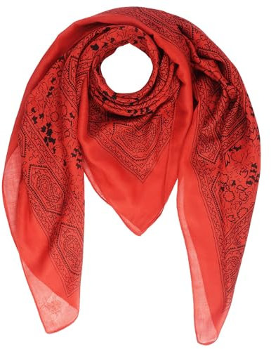 Freak Scene Baumwolltuch Indisches Blumenmuster rot schwarz 100x100cm Halstuch quadratisches Tuch