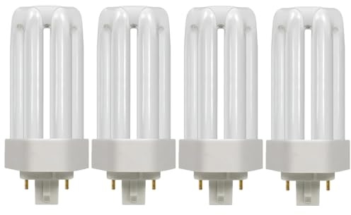 SATZOL 4 Pack PLT-26W GX24Q-3 Compact Fluorescent Bulb 5000K Bright White, 26W 1800LM 4Pin CFL Light Bulb