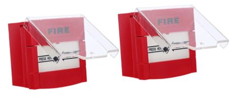 Mipcase 2piezas Botón De Alarma De Incendios Manual Interruptor De Reinicio para Hogar Hotel y Oficina Botón De Emergencia