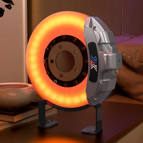 Unique 3D Brake Disc Night Light, Rechargeable USB Touch Control Desk Lamp & Room Decor ,Cool Gifts for Car Lovers, Men, Dad, Husband, Teens and Kids, Personalized Funny Valentine's Day Gift for Him