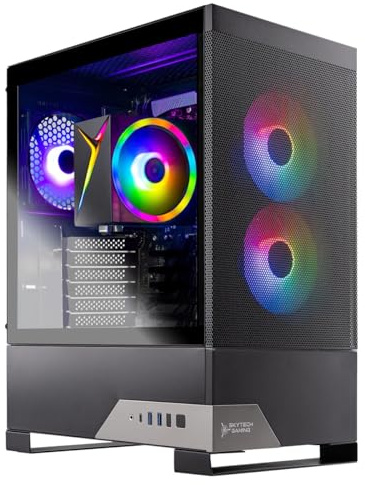 Skytech Gaming Nebula 2 Gaming PC, AMD Ryzen 5 5600GT 3.6GHz, Vega 7, 1TB NVMe SSD, 16GB DDR4 RAM 3200, 650W Gold PSU, Wi-Fi, Win 11, escritorio