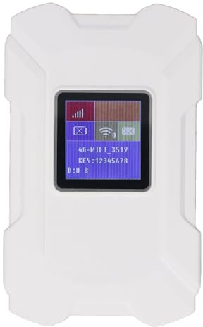 ZASCHMOY Tragbarer 4G-Router mit 1,44-Zoll-Farbbildschirm, SIM-Kartensteckplatz, 3000-mAh-, Unterstützt die Gleichzeitige Verbindung von 32 Geräten, Kompatibel mit 7, 8, 10 und (White)