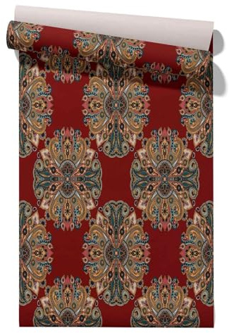 Self Adhesive Drawer Liner Floral Retro Waterproof Kitchen 45 X 200 Cm
