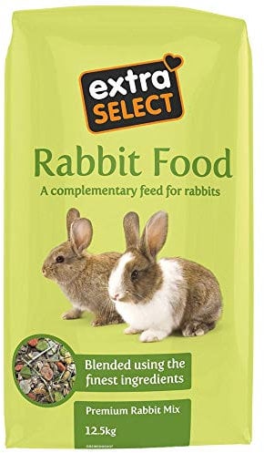 Extra Select Premium Rabbit Mix - Muesli, Rabbit Nuggets, Peaflakes,and Forage with Vitamins & Minerals - 12.5kg