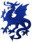 1 Applikation Wappen Drachen 14 x 11,5cm Farbe: Blau vor226-11 li