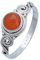 mantraroma Silber Ring Damen 925 Karneol Edelstein orange ausgefallen verspielt