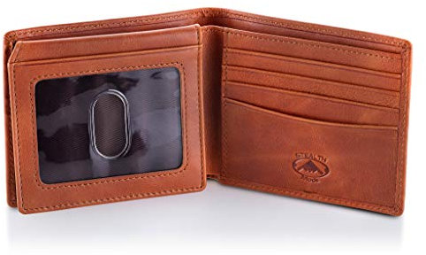 Stealth Mode Leder-börse für Herren mit ID-Fenster und RFID-Blockierung