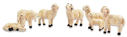 Riffelmacher Schafe für Weihnachtskrippe 6-TLG. - 2-3cm - 78054 Handarbeit Weihnachtswunder Jesus Geburt Heiligabend Dekoration