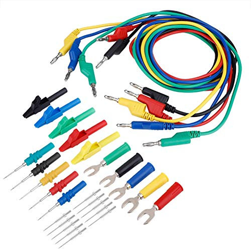 4 mm Kit de Cordons de Test Pince Fiches Banane Câble de Test et Sonde de Type U 5 Couleurs Ligne Test pour Multimètre P1036B